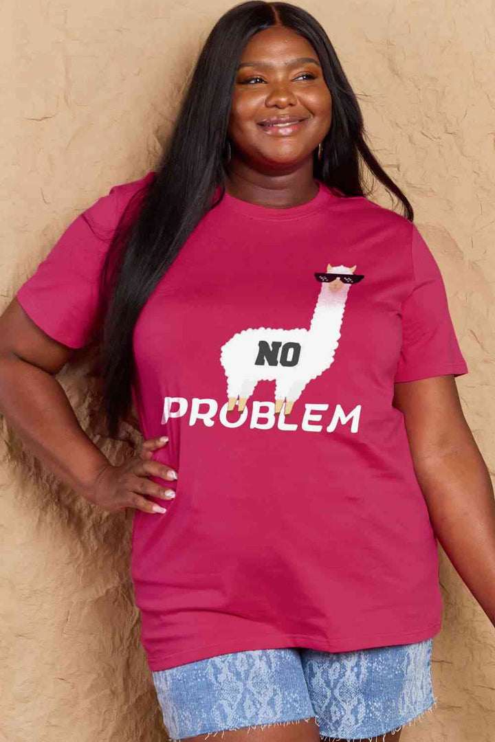 Simply Love Full Size NO PROBLEM Graphic Cotton Tee | 1mrk.com