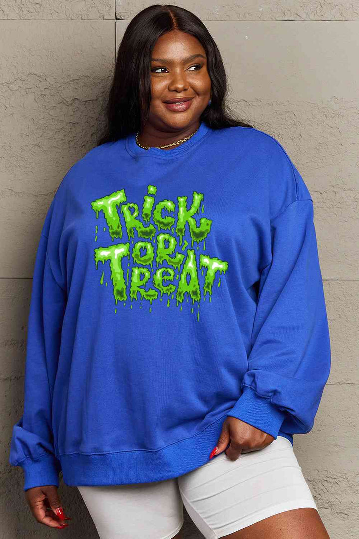 Simply Love Full Size TRICK OR TREAT Graphic Sweatshirt |1mrk.com