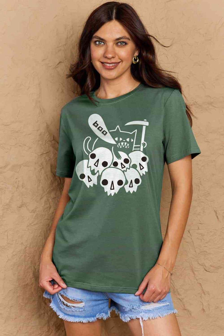 Simply Love Full Size Graphic BOO Cotton T-Shirt | 1mrk.com