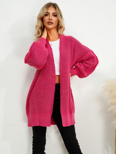 Open Front Dropped Shoulder Cardigan |1mrk.com