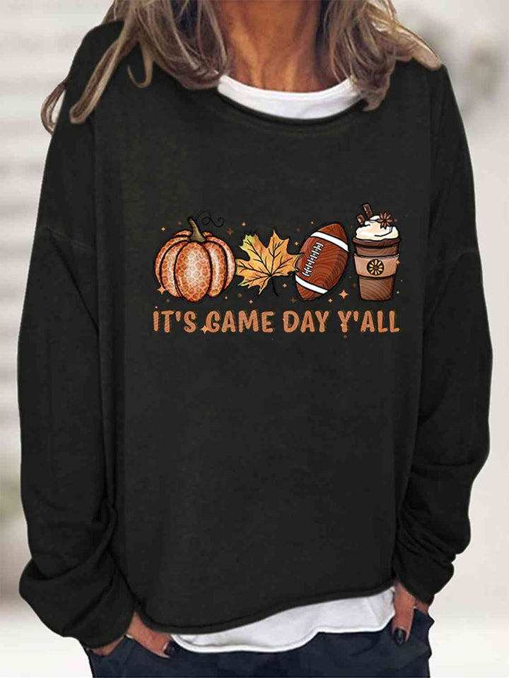 Full Size IT'S GAME DAY Y'ALL Graphic Sweatshirt |1mrk.com