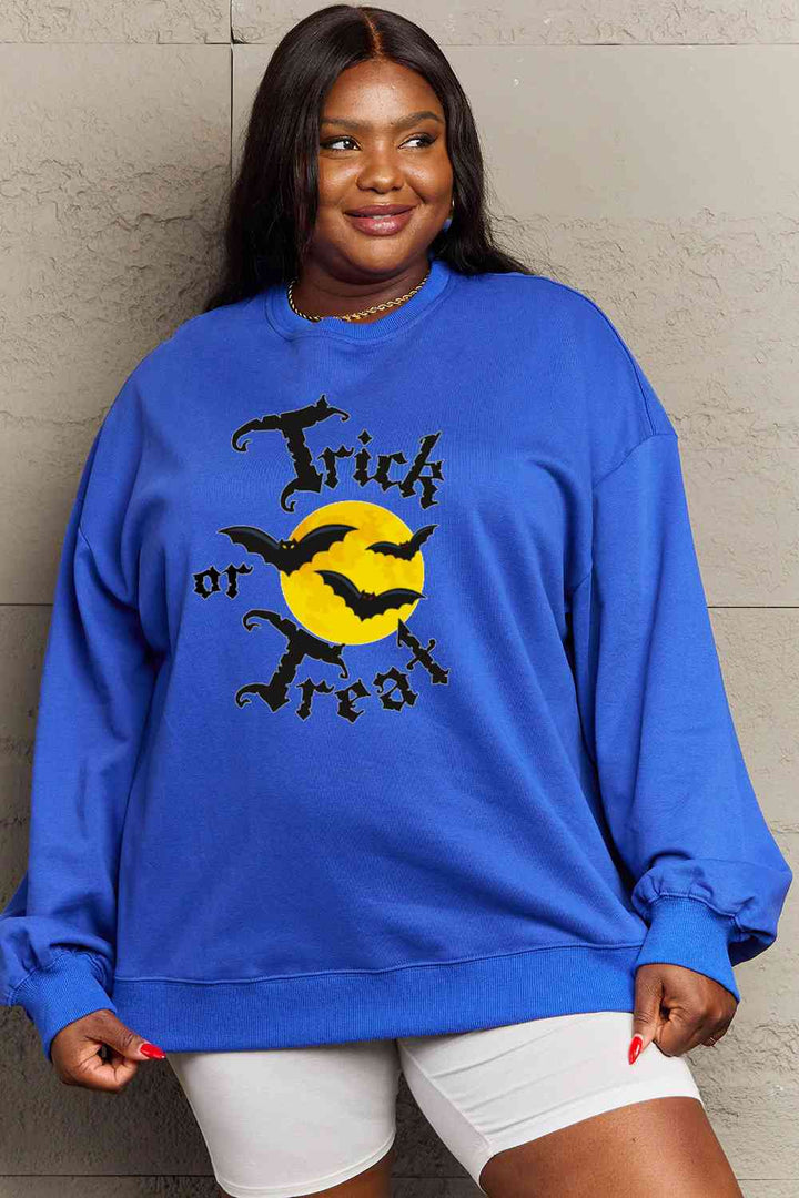 Simply Love Full Size TRICK OR TREAT Graphic Sweatshirt |1mrk.com