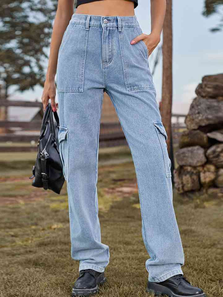 Pocketed Long Jeans | 1mrk.com