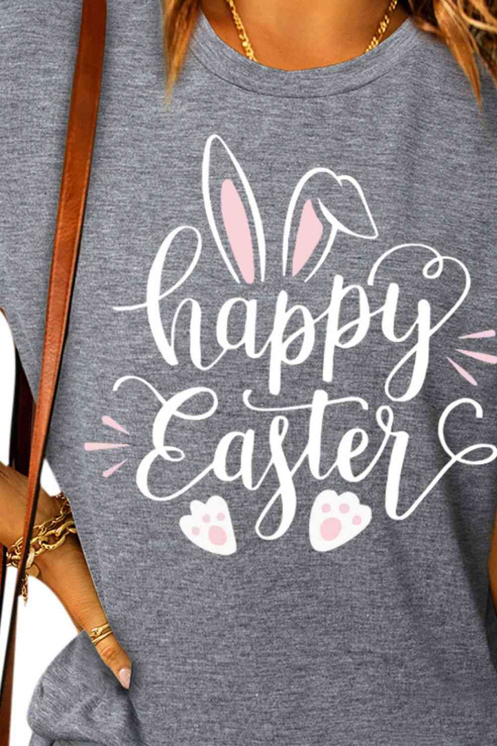 HAPPY EASTER Graphic Round Neck Tee | 1mrk.com