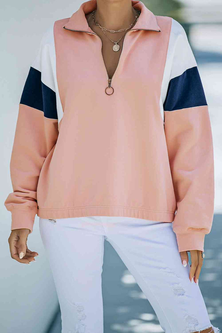 Color Block Quarter Zip Sweatshirt |1mrk.com