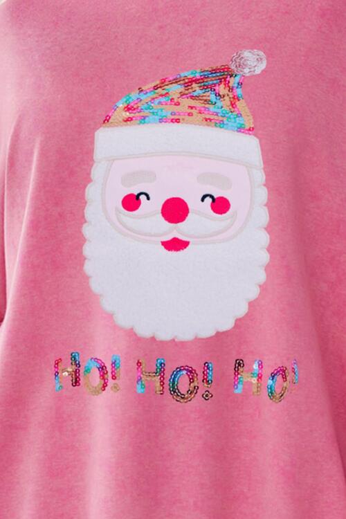 Plus Size Santa Claus Sequin Round Neck Sweatshirt |1mrk.com