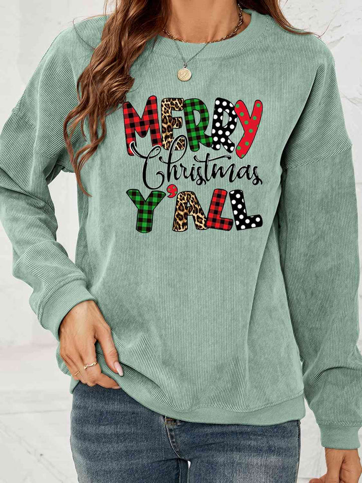 MERRY CHRISTMAS Y'ALL Graphic Sweatshirt | 1mrk.com