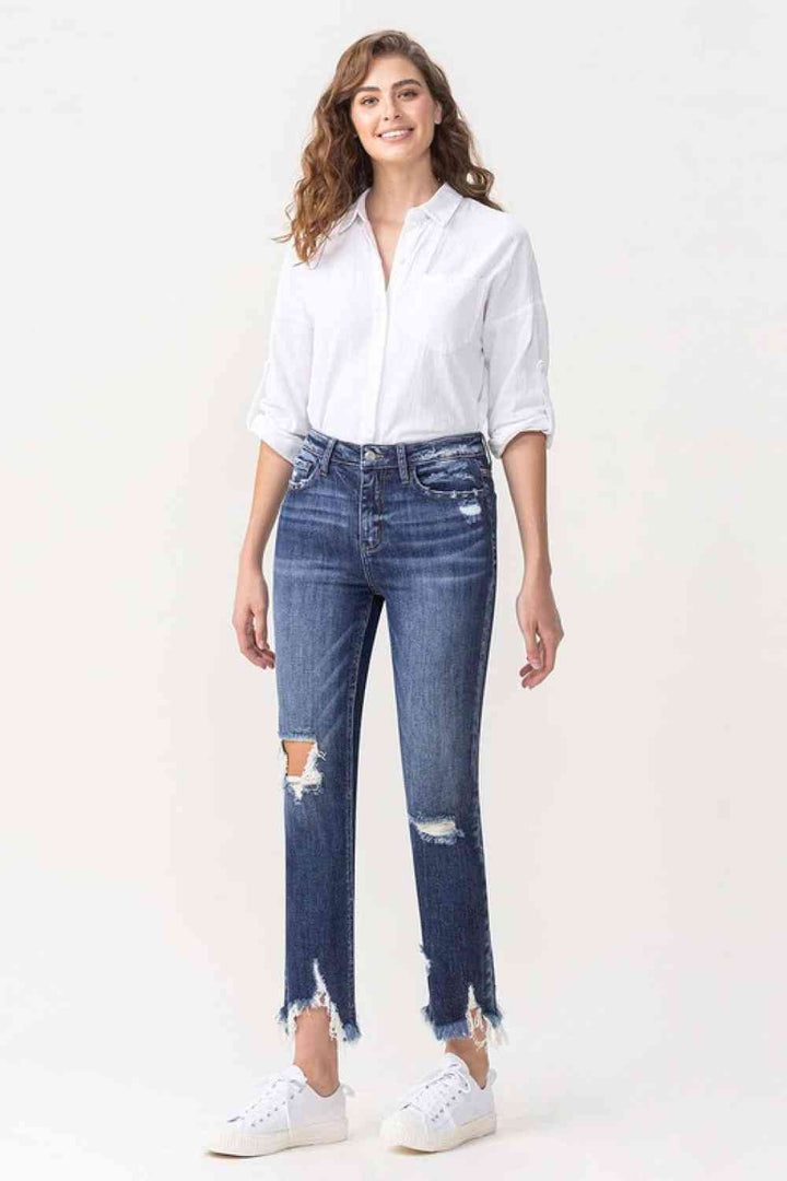 Lovervet Jackie Full Size High Rise Crop Straight Leg Jeans | 1mrk.com