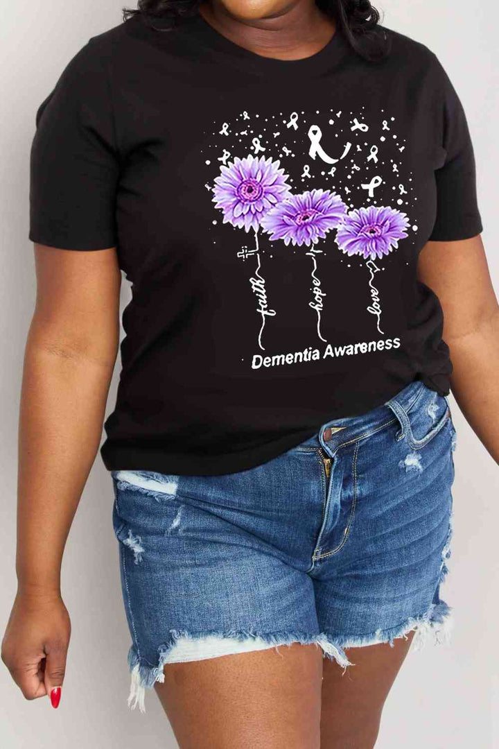 Simply Love Full Size DEMENTIA AWARENESS Graphic Cotton Tee | 1mrk.com