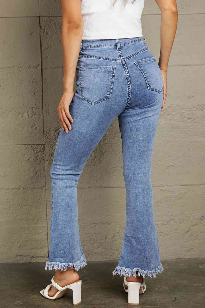 Baeful Frayed Hem Flare Jeans | 1mrk.com