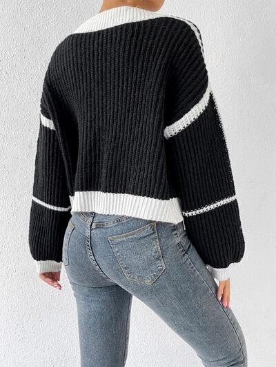 Open Front Dropped Shoulder Cardigan | Trendsi