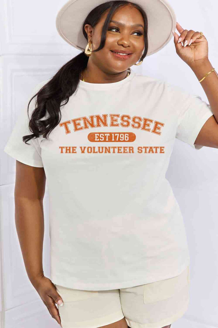 Simply Love Full Size TENNESSEE EST 1796 THE VOLUNTEER STATE Graphic Cotton Tee | 1mrk.com