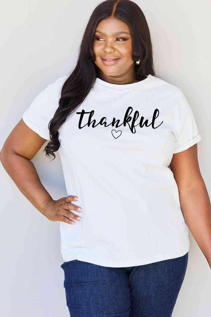 Simply Love Full Size THANKFUL Graphic T-Shirt | 1mrk.com