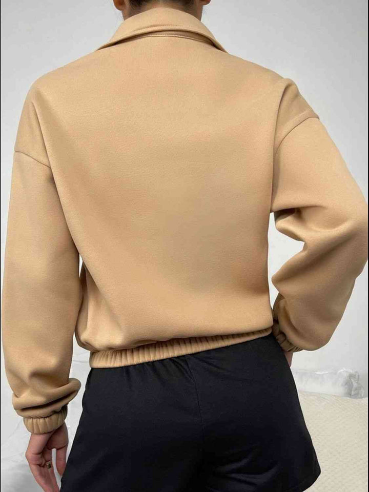 Half-Zip Dropped Shoulder Sweatshirt |1mrk.com