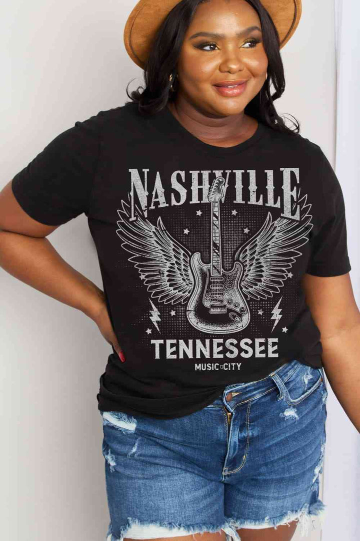 Simply Love Simply Love Full Size NASHVILLE TENNESSEE MUSIC CITY Graphic Cotton Tee | 1mrk.com