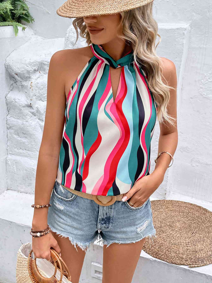 Multicolored Grecian Neck Tank | 1mrk.com