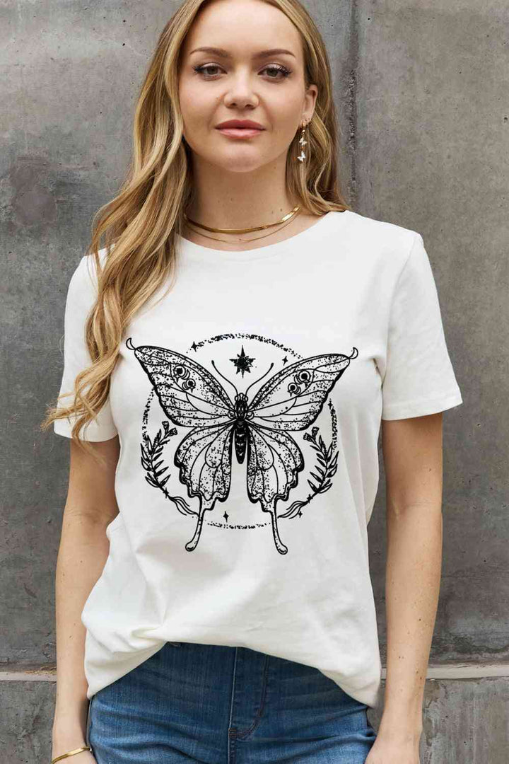 Simply Love Simply Love Full Size Butterfly Graphic Cotton Tee | 1mrk.com