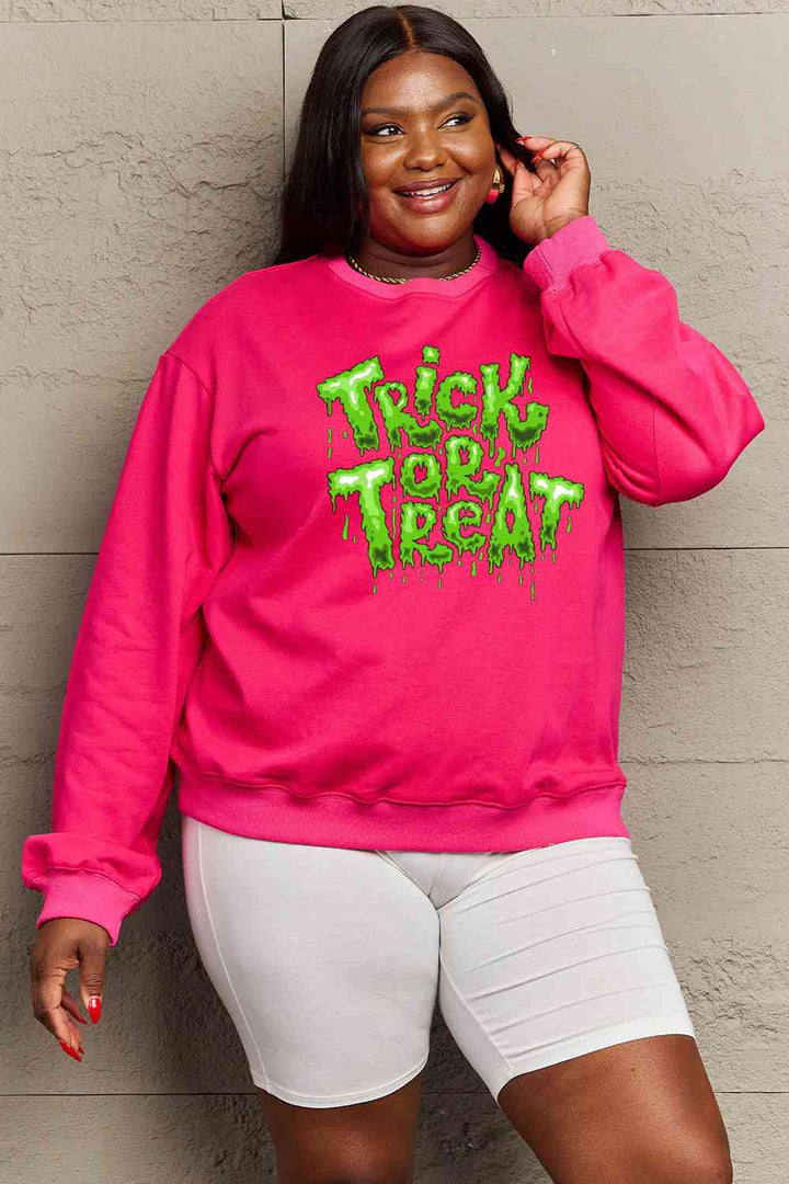 Simply Love Full Size TRICK OR TREAT Graphic Sweatshirt |1mrk.com