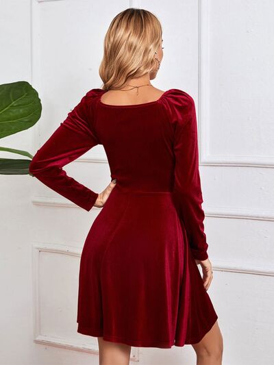 Surplice Long Sleeve Mini Dress | 1mrk.com