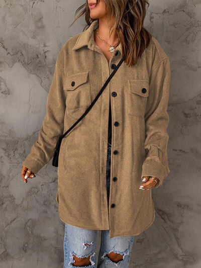 Drop Shoulder Button Down Collared Coat | 1mrk.com