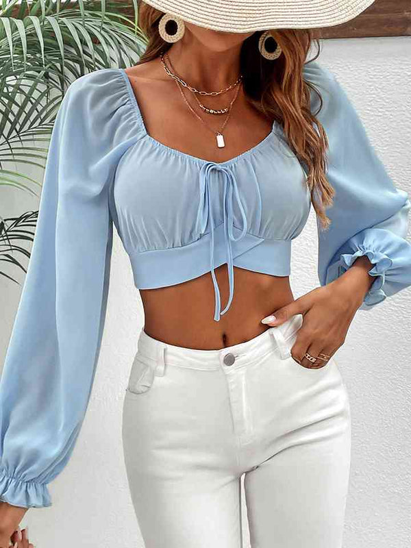 Raglan Sleeve Cropped Blouse | 1mrk.com