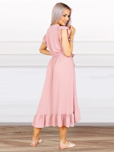 Tied Surplice Ruffle Hem Dress | Trendsi