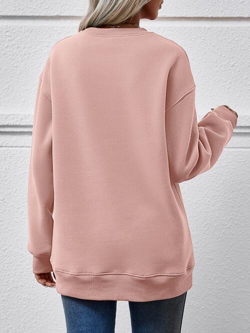 FELIZ NAVIDAD Round Neck Drop Shoulder Sweatshirt |1mrk.com