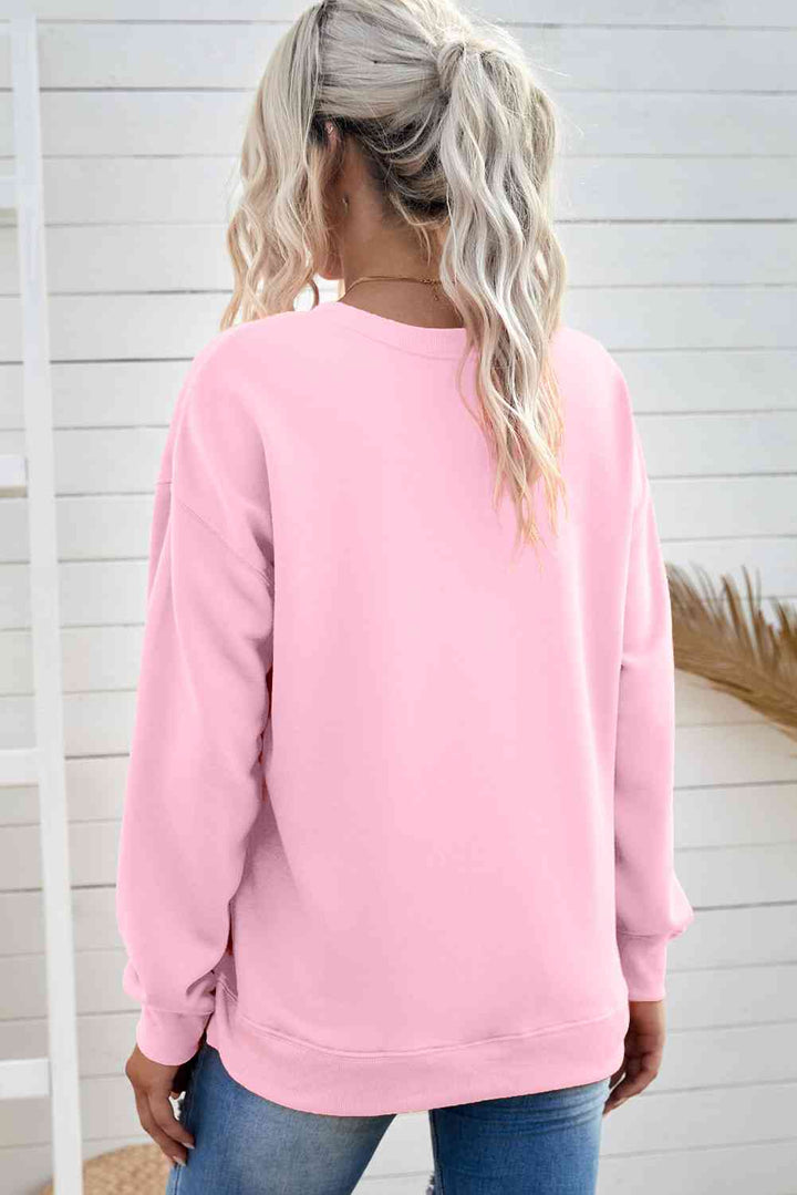 Drop Shoulder Ribbed Trim Sweatshirt |1mrk.com