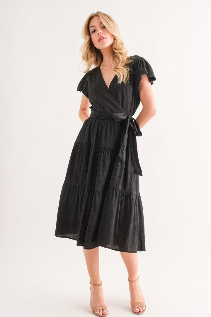 And The Why Textured Tiered Midi Dress | Trendsi
