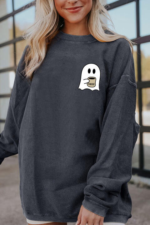 Ghost Graphic Drop Shoulder Sweatshirt |1mrk.com