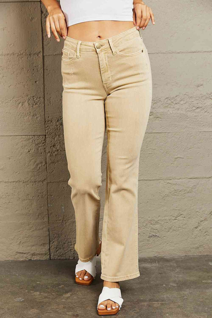 Judy Blue Cailin Full Size Mid Rise Garment Dyed Bootcut Jeans | 1mrk.com