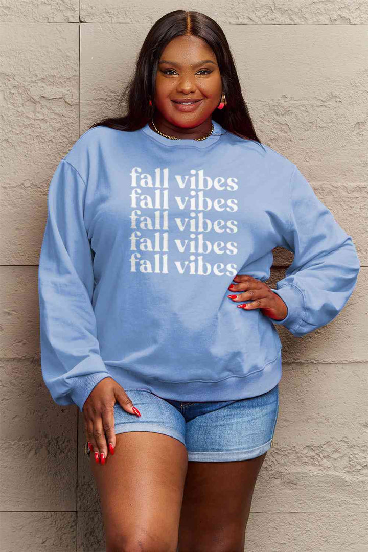 Simply Love Full Size FALL VIBES Graphic Sweatshirt |1mrk.com