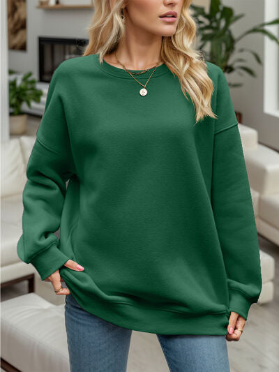 Round Neck Long Sleeve Sweatshirt |1mrk.com