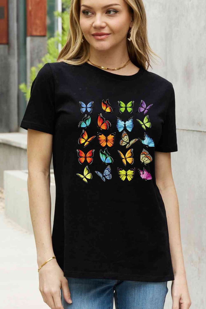 Simply Love Full Size Butterfly Graphic Cotton Tee | 1mrk.com