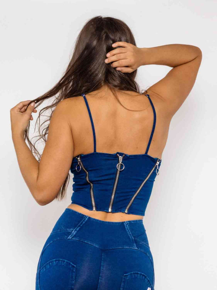 Sweetheart Neck Denim Top | 1mrk.com