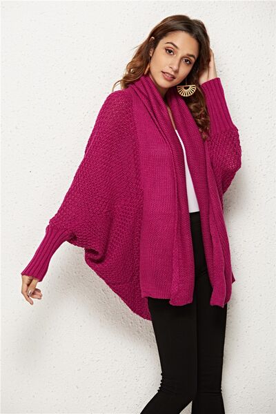 Open Front Batwing Sleeve Cardigan |1mrk.com