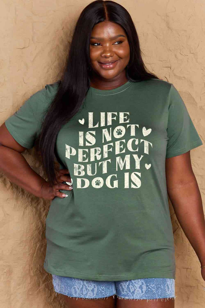 Simply Love Full Size Dog Slogan Graphic Cotton T-Shirt | 1mrk.com