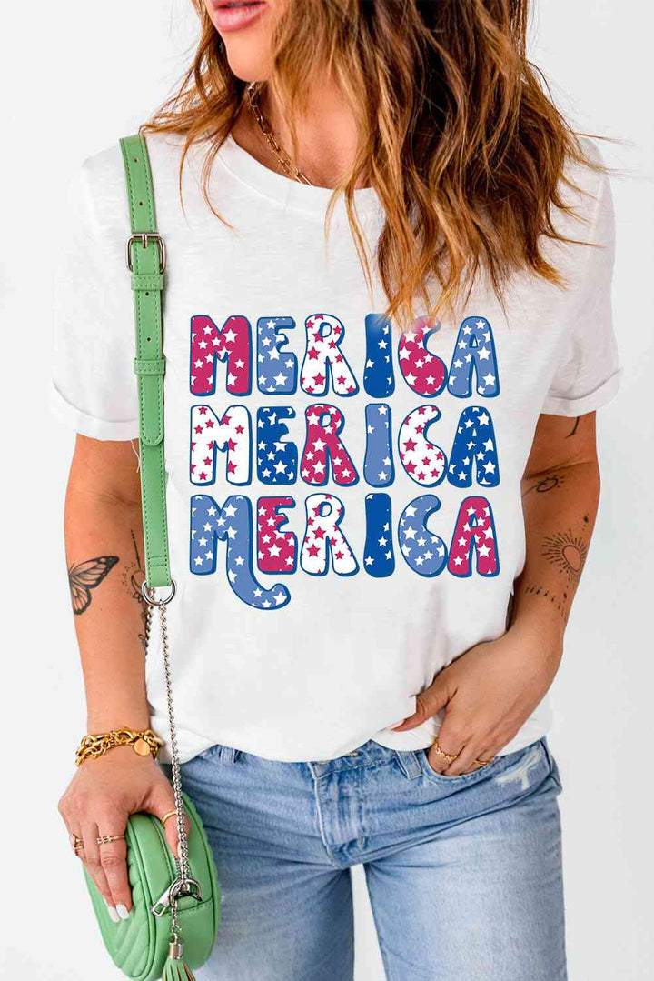 MERICA Graphic Round Neck Tee | 1mrk.com