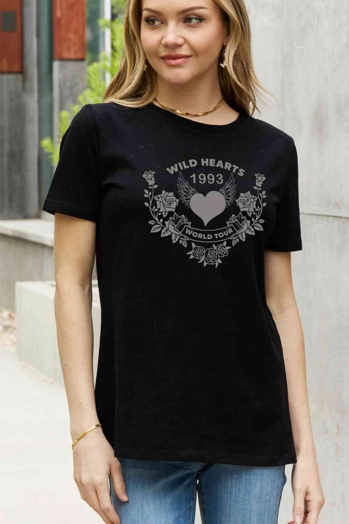 Simply Love Full Size WILD HEARTS 1993  WORLD TOUR Graphic Cotton Tee | 1mrk.com