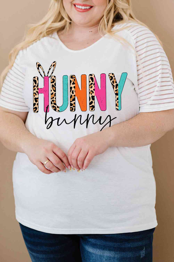 Plus Size HUNNY BUNNY Graphic Striped Tee | 1mrk.com