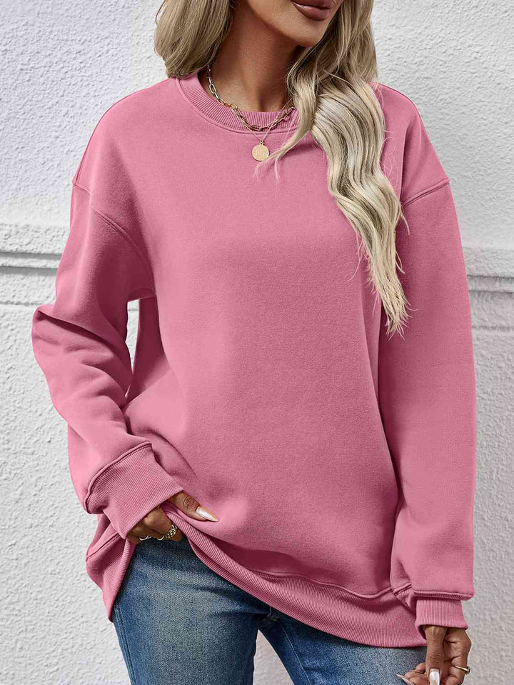 Round Neck Long Sleeve Sweatshirt |1mrk.com