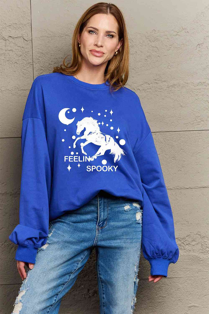 Simply Love Full Size Graphic Drop Shoulder Sweatshirt |1mrk.com