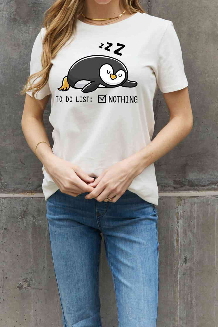 Simply Love Full Size TO DO LIST NOTHING Graphic Cotton Tee | 1mrk.com