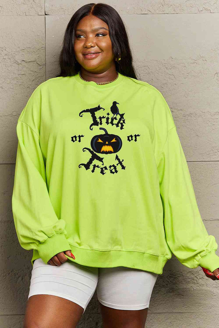 Simply Love Full Size TRICK OR TREAT Graphic Sweatshirt |1mrk.com