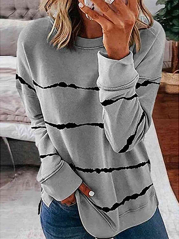 Striped Round Neck T-Shirt |1mrk.com