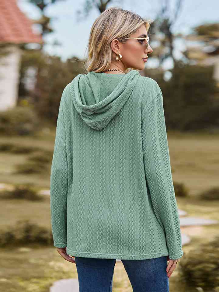 Cable-Knit Hooded Blouse |1mrk.com