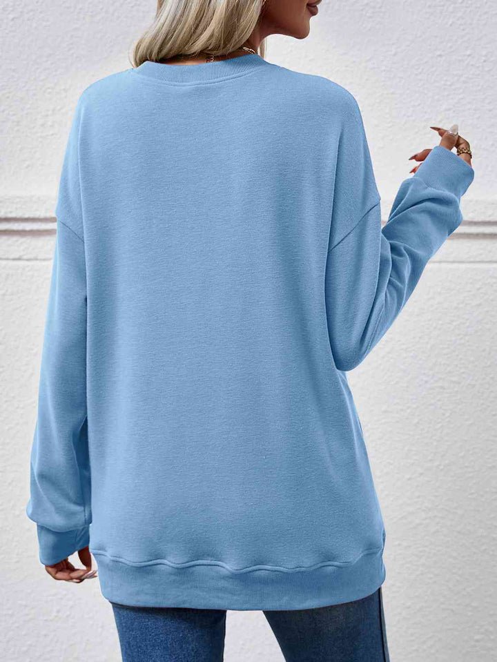 Dropped Shoulder Sweatshirt with Pockets |1mrk.com