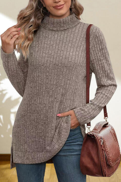 Turtleneck High Low Top | 1mrk.com