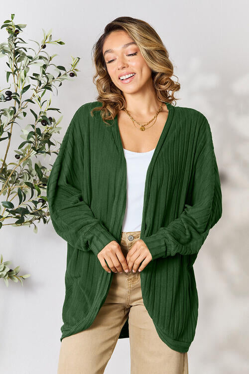 Basic Bae Full Size Ribbed Cocoon Cardigan |1mrk.com