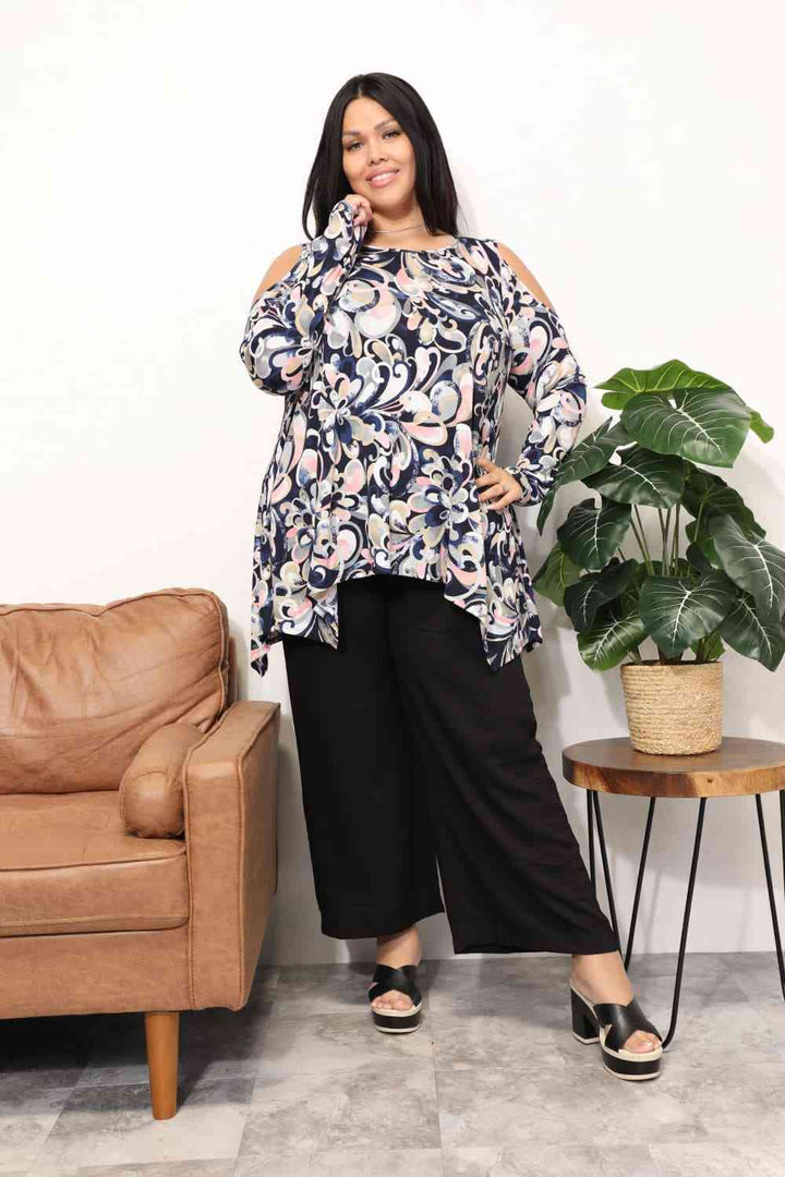 Sew In Love  Full Size Long Sleeve Flower Print Blouse | 1mrk.com